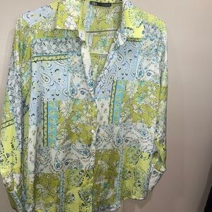 Zara Multicolor Floral Patchwork Blouse